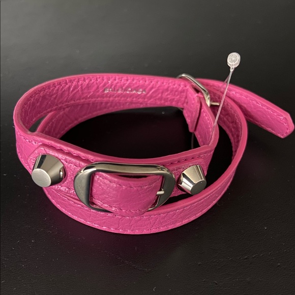 NEW Flamingo pink balenciaga wrap leather bracelet city collectable - Picture 2 of 6